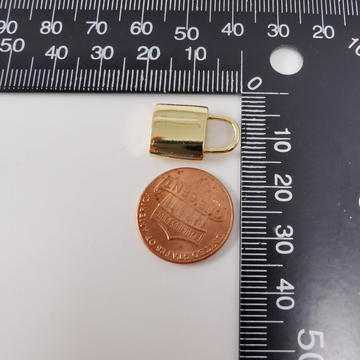 Simple Lock Padlock Gold Filled Charm Supplies For DIY Jewelry Making K-762 - DLUXCA