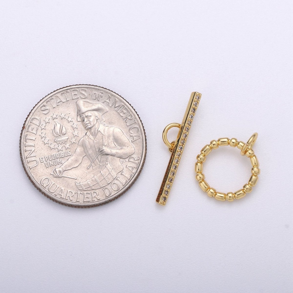 Simple Minimalist Crystal Gold Filled Toggle Clasps K-897 - DLUXCA