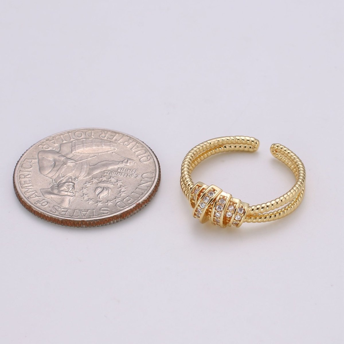 Simple Minimalist Dainty Thin Ring Stackable Rings Double Band Style Open Ring Twisted Ring Everyday Wear R-186 - DLUXCA