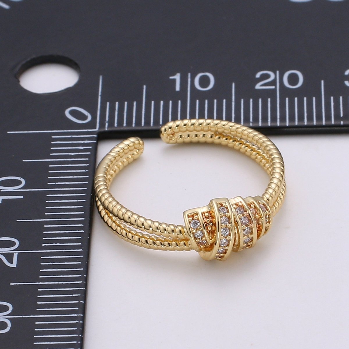 Simple Minimalist Dainty Thin Ring Stackable Rings Double Band Style Open Ring Twisted Ring Everyday Wear R-186 - DLUXCA