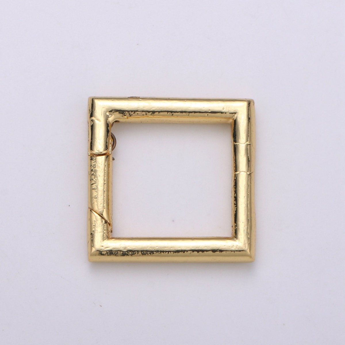 Simple Minimalist Gold Filled Square Push Gate Ring Clasp For Jewelry Making Charm Holder Connector L-060 - DLUXCA