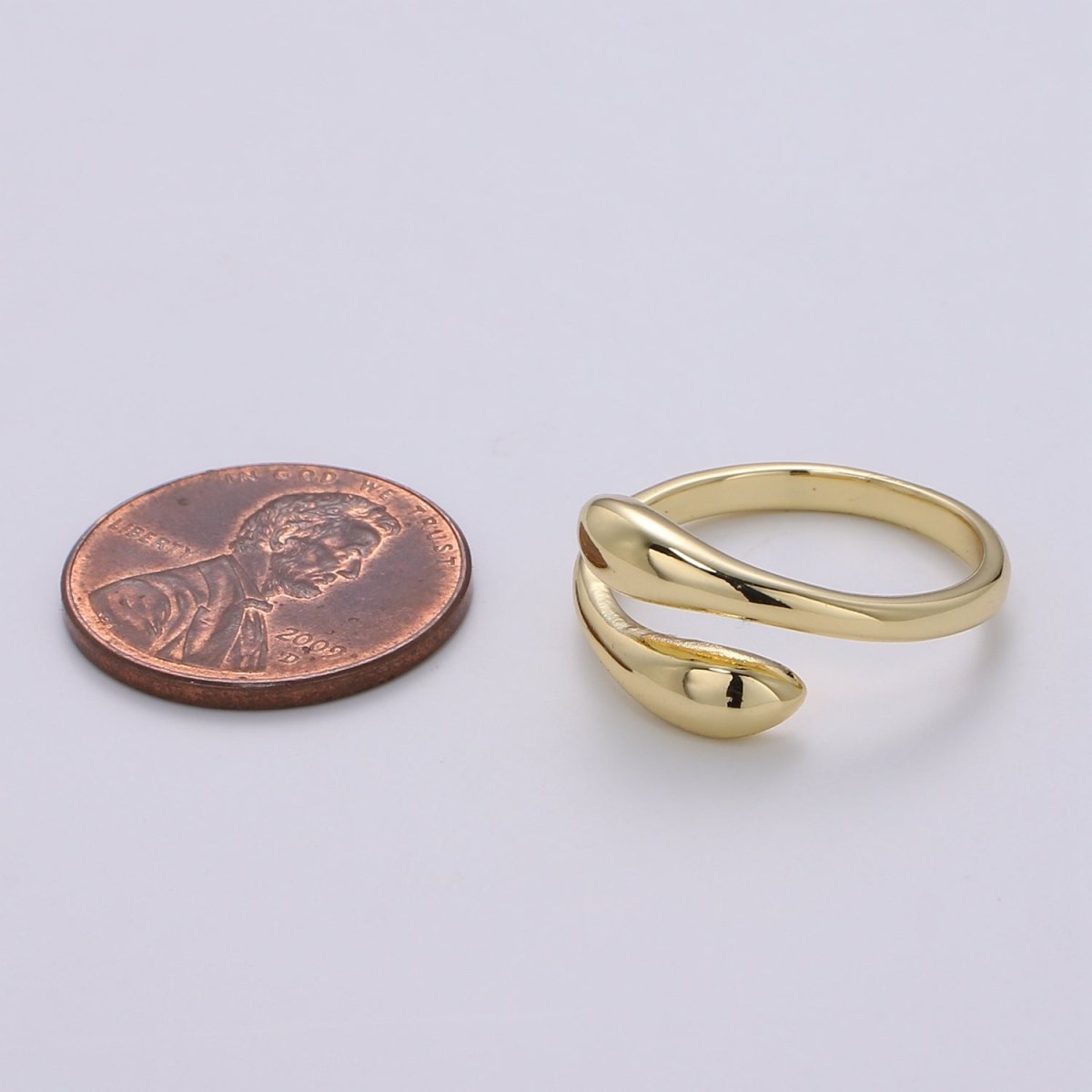 Simple Minimalist Gold Filled Wrapped Adjustable Ring - R-233 - DLUXCA