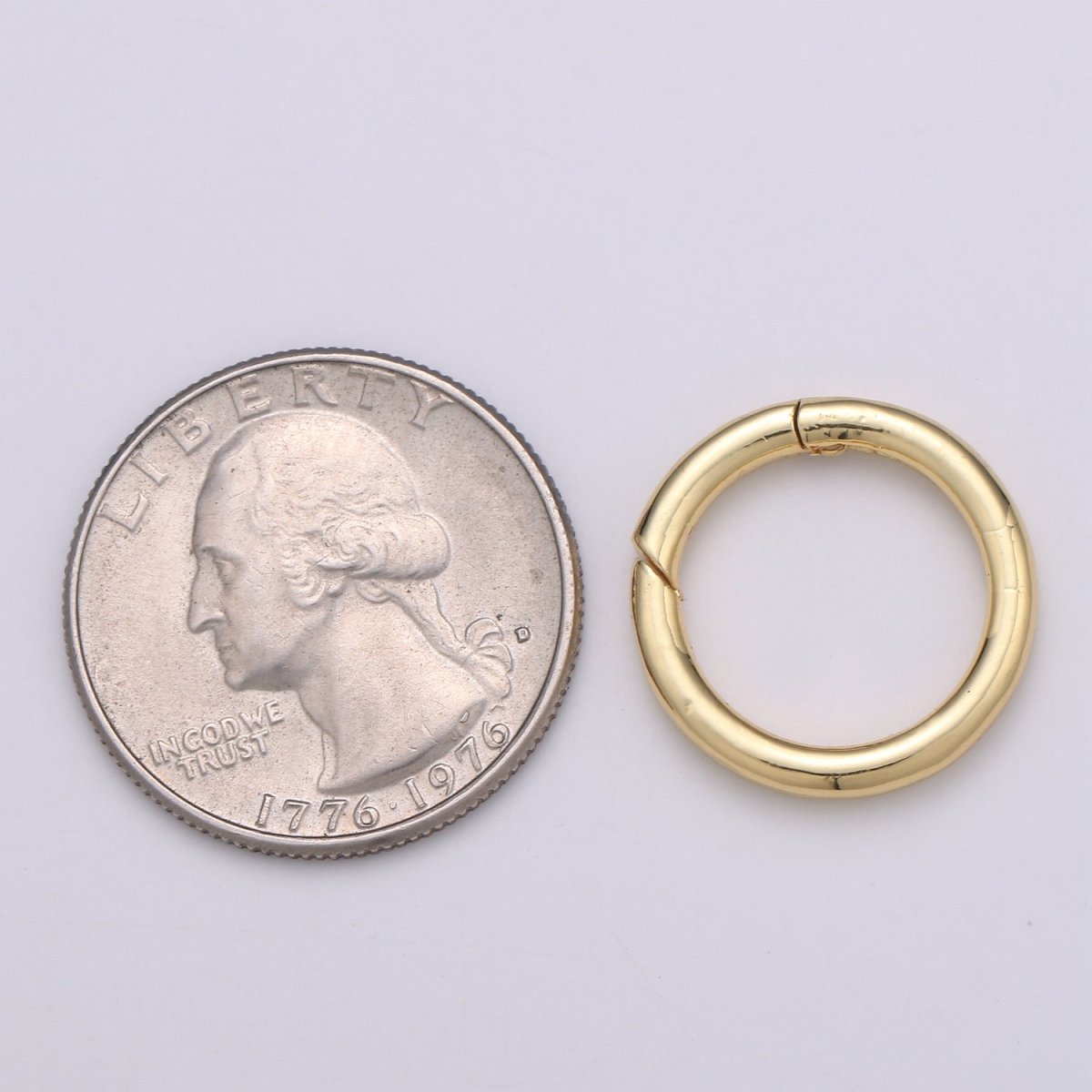 Simple Minimalist Round Push Gate Ring For Connector Charm Holder Connector Wrislet Holder L-059 - DLUXCA