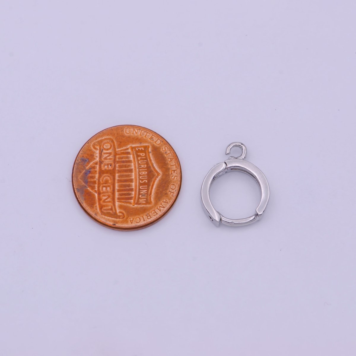 Simple one touch Lever back earring with open link for Jewelry making 12mm Silver Hoop Earring L-643 - DLUXCA