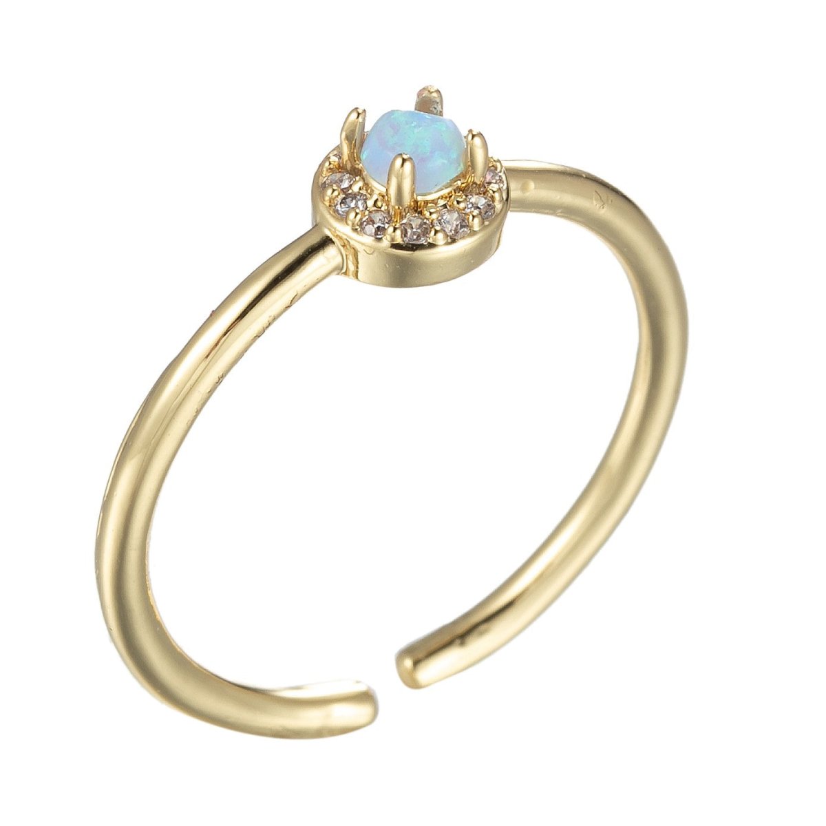 Simple Ring, Opal Ring, Blue Opal Tiny Ring, Opal Gemstone Ring, Promise Ring, Solitaire Ring, Engagement Ring O-827~O-830 - DLUXCA