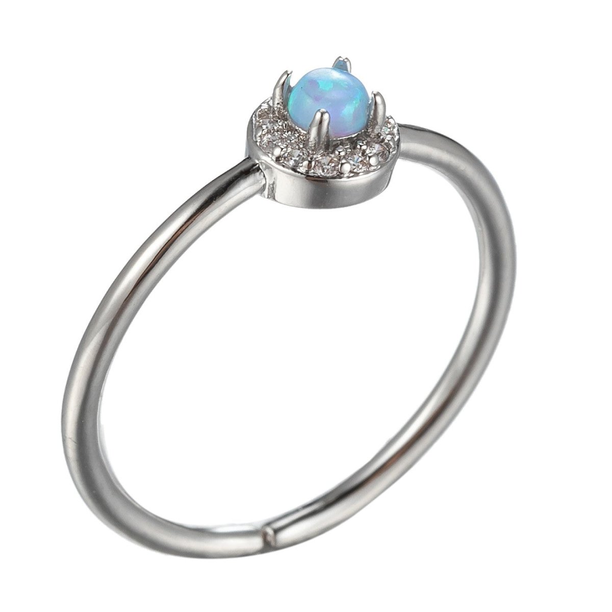 Simple Ring, Opal Ring, Blue Opal Tiny Ring, Opal Gemstone Ring, Promise Ring, Solitaire Ring, Engagement Ring O-827~O-830 - DLUXCA