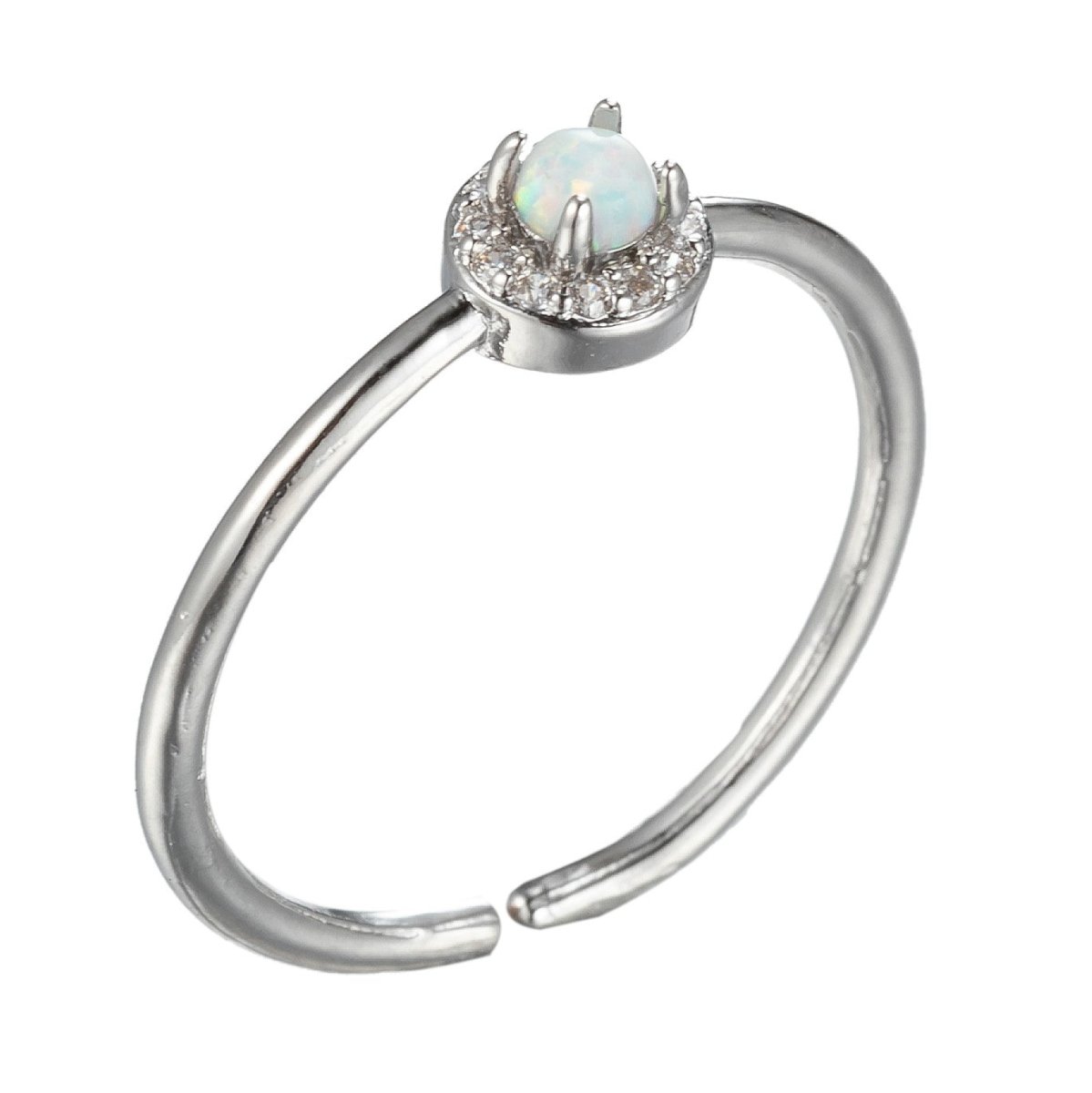 Simple Ring, Opal Ring, Blue Opal Tiny Ring, Opal Gemstone Ring, Promise Ring, Solitaire Ring, Engagement Ring O-827~O-830 - DLUXCA