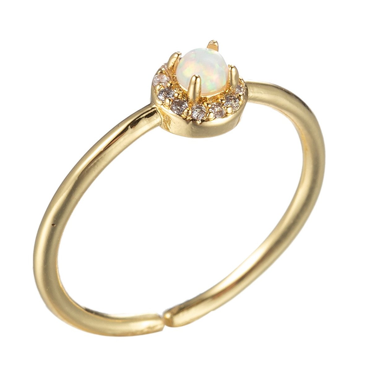 Simple Ring, Opal Ring, Blue Opal Tiny Ring, Opal Gemstone Ring, Promise Ring, Solitaire Ring, Engagement Ring O-827~O-830 - DLUXCA