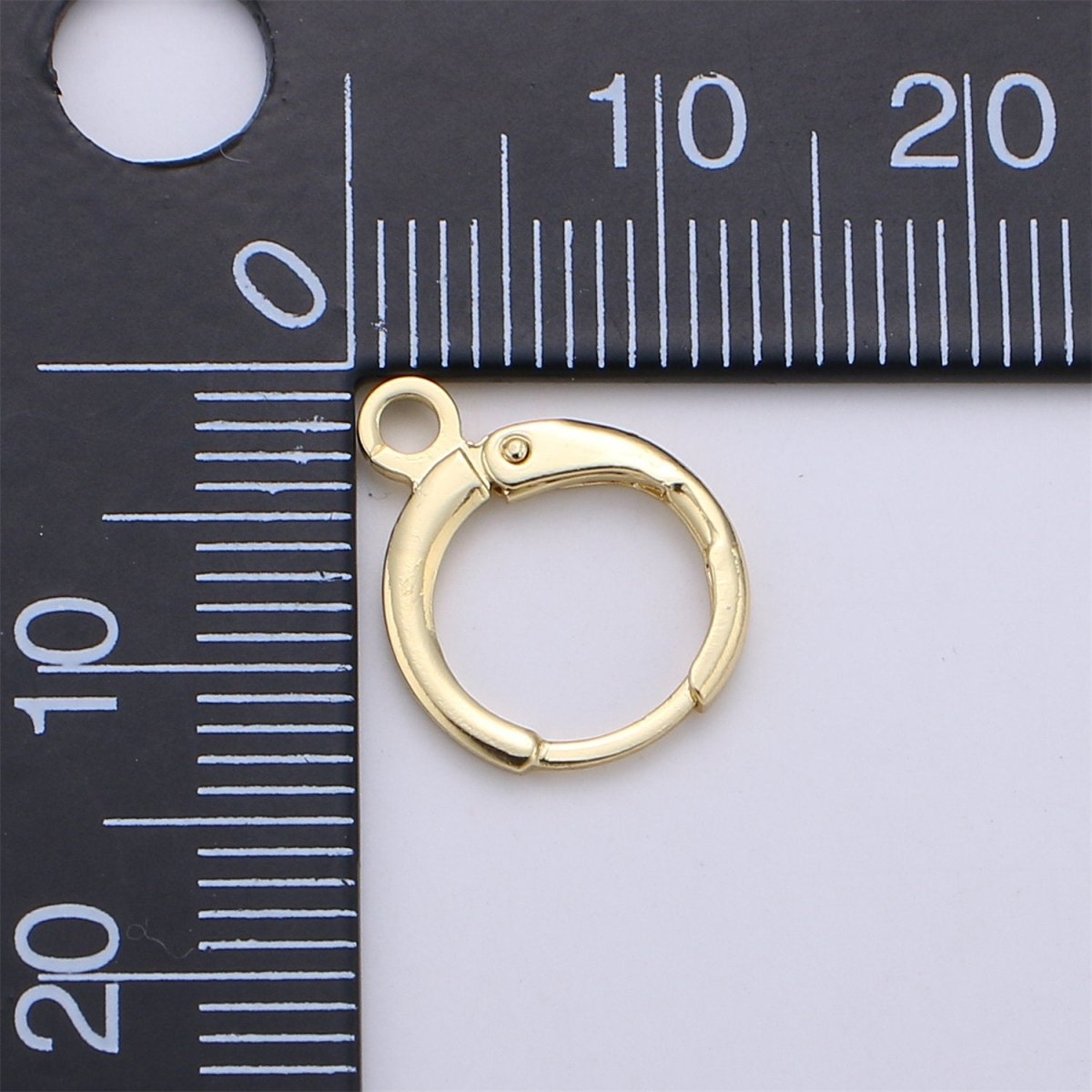 Simple Round 10mm One Touch Earring jewelry Making, Earring supplies 24K Gold Filled huggie hoop earring K-338 K-339 L-087 L-088 - DLUXCA