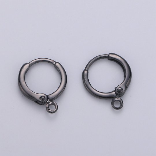 Simple Round 10mm One Touch Earring jewelry Making, Earring supplies 24K Gold Filled huggie hoop earring K-338 K-339 L-087 L-088 - DLUXCA
