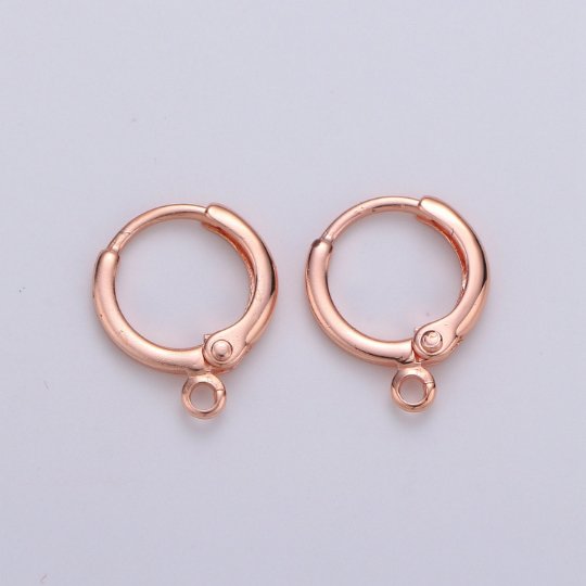 Simple Round 10mm One Touch Earring jewelry Making, Earring supplies 24K Gold Filled huggie hoop earring K-338 K-339 L-087 L-088 - DLUXCA