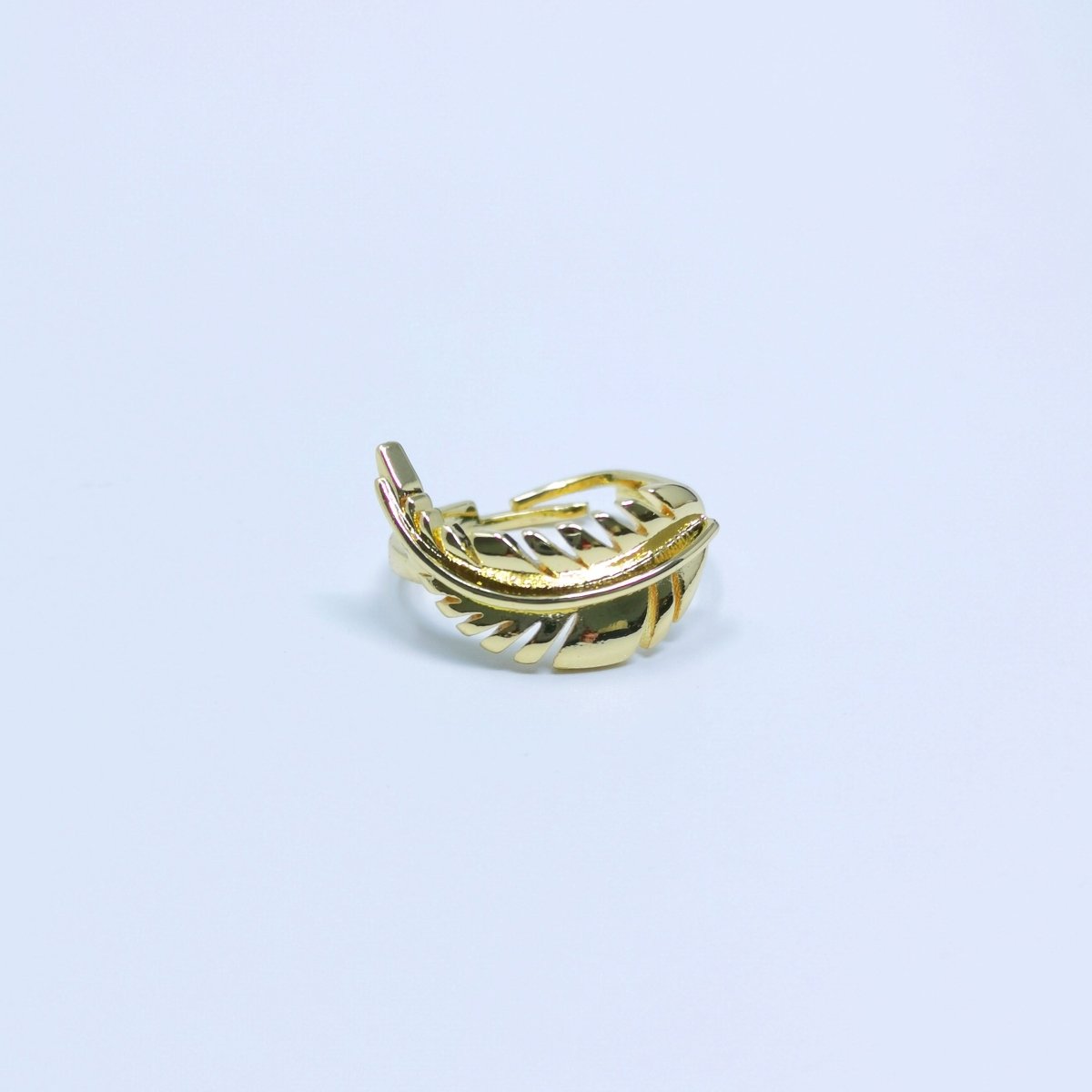 Single Leaf Gold Filled Adjustable Ring R-241 - DLUXCA