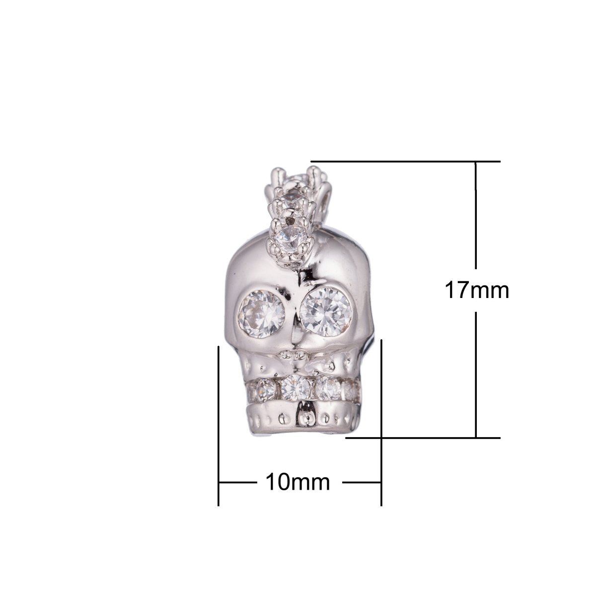 Skull Halloween Scary Head Ghost Soul Crystal DIY Craft Cubic Zirconia Bracelet Charm Bead Findings Connector for Jewelry Making B-251 - DLUXCA
