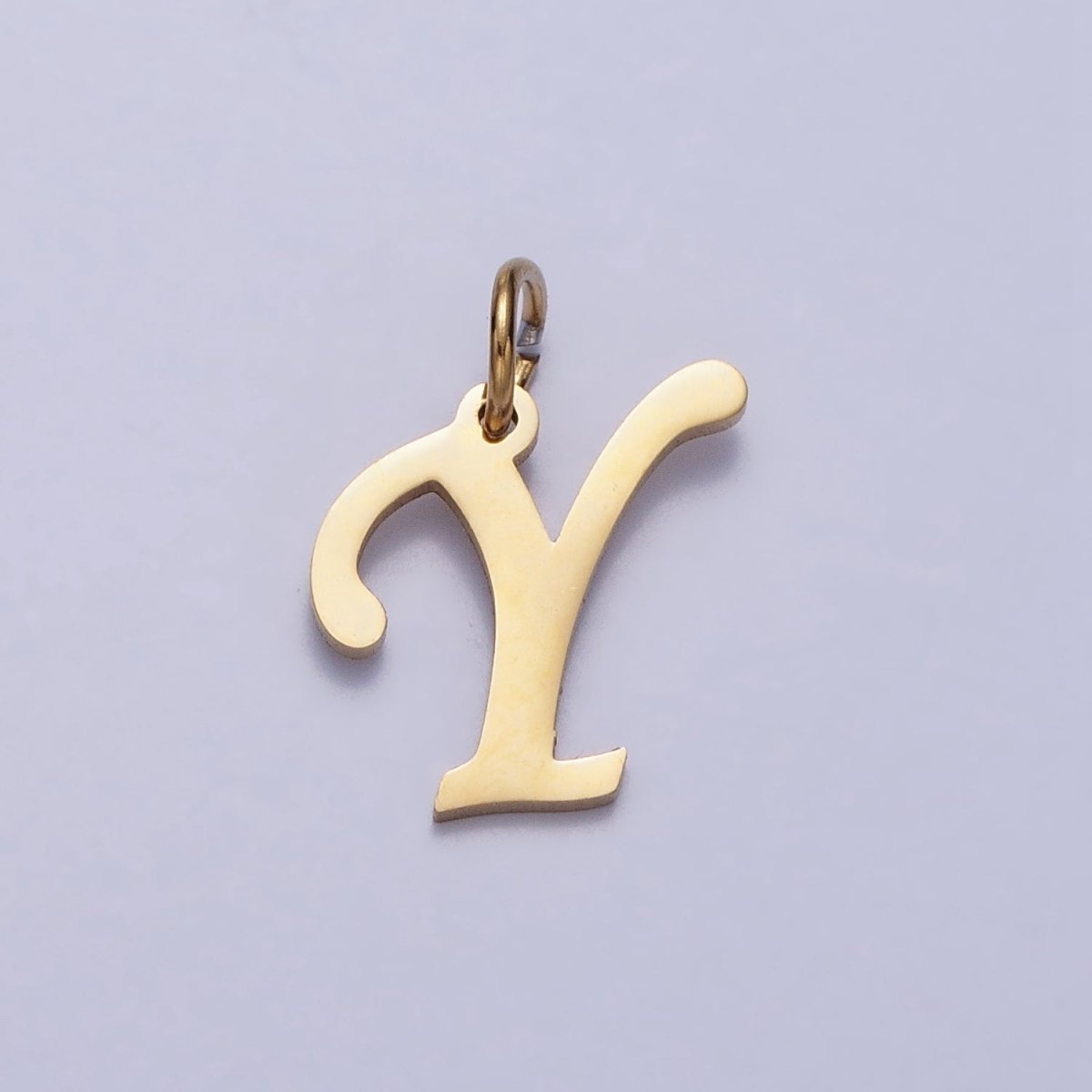 Small 24K Gold Plated Stainless Steel Letter Charms, initial alphabet pendant DIY jewelry letter charms for personalized jewelry making AD201 - AD226 - DLUXCA