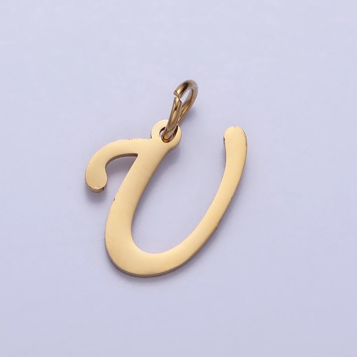 Small 24K Gold Plated Stainless Steel Letter Charms, initial alphabet pendant DIY jewelry letter charms for personalized jewelry making AD201 - AD226 - DLUXCA
