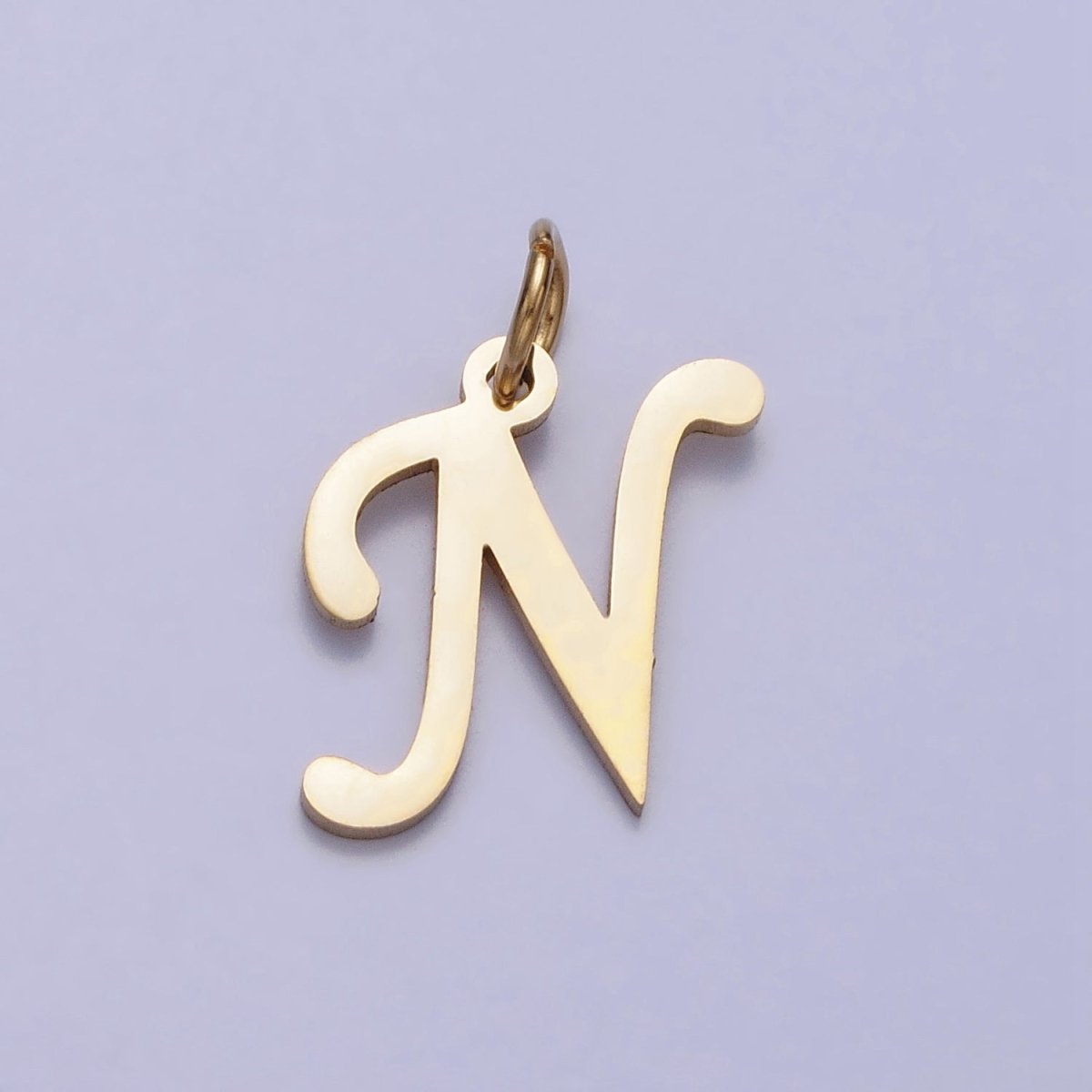 Small 24K Gold Plated Stainless Steel Letter Charms, initial alphabet pendant DIY jewelry letter charms for personalized jewelry making AD201 - AD226 - DLUXCA