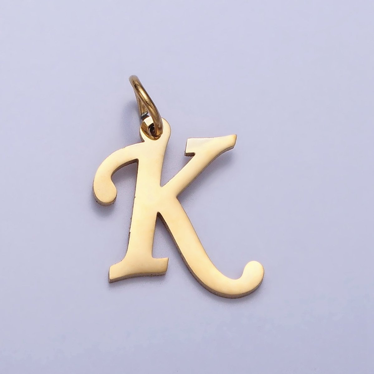 Small 24K Gold Plated Stainless Steel Letter Charms, initial alphabet pendant DIY jewelry letter charms for personalized jewelry making AD201 - AD226 - DLUXCA