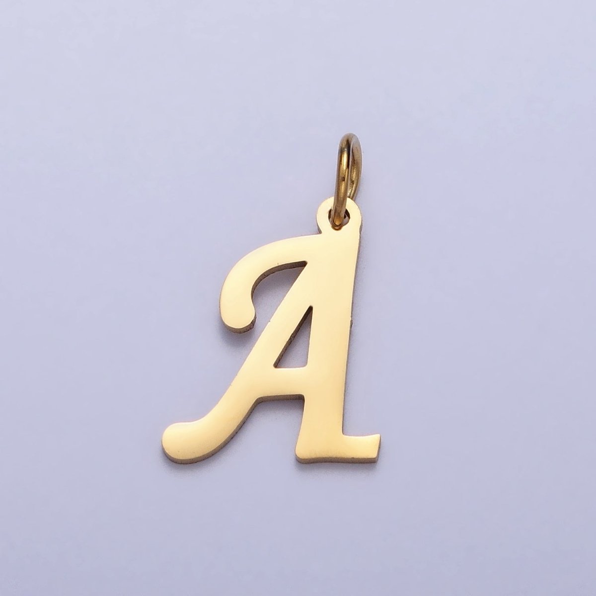 Small 24K Gold Plated Stainless Steel Letter Charms, initial alphabet pendant DIY jewelry letter charms for personalized jewelry making AD201 - AD226 - DLUXCA