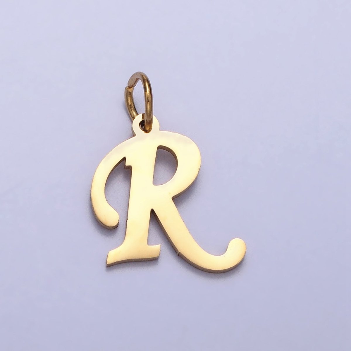Small 24K Gold Plated Stainless Steel Letter Charms, initial alphabet pendant DIY jewelry letter charms for personalized jewelry making AD201 - AD226 - DLUXCA