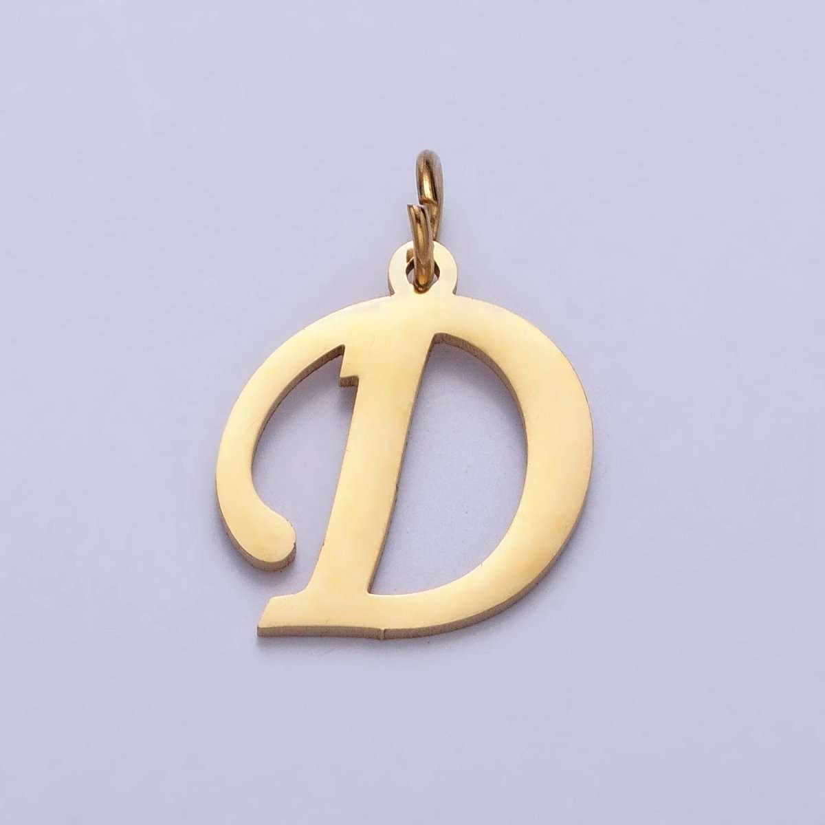 Small 24K Gold Plated Stainless Steel Letter Charms, initial alphabet pendant DIY jewelry letter charms for personalized jewelry making AD201 - AD226 - DLUXCA