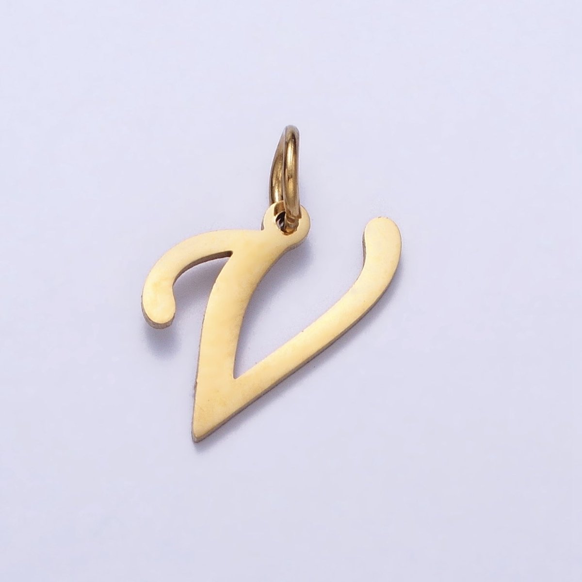 Small 24K Gold Plated Stainless Steel Letter Charms, initial alphabet pendant DIY jewelry letter charms for personalized jewelry making AD201 - AD226 - DLUXCA