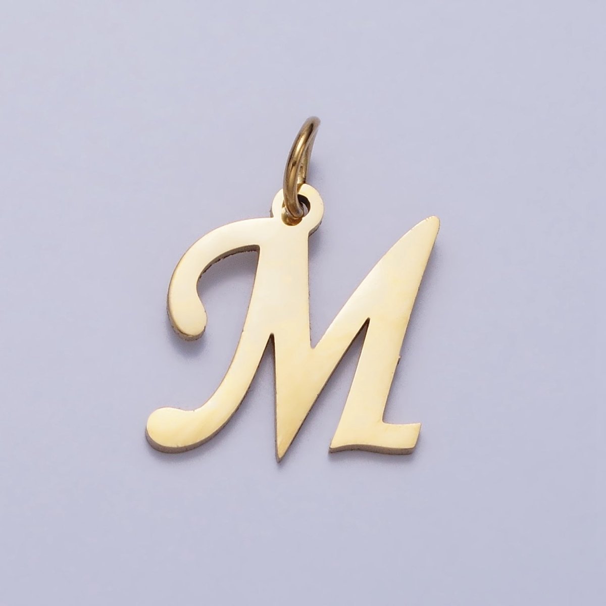 Small 24K Gold Plated Stainless Steel Letter Charms, initial alphabet pendant DIY jewelry letter charms for personalized jewelry making AD201 - AD226 - DLUXCA