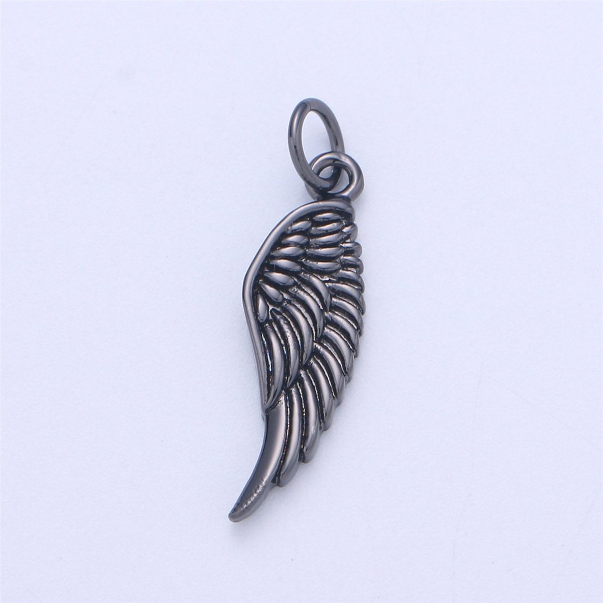 Small Angel Wing Charm, Gold Angel Wing Charm, Silver Wings, Black Guardian Angel Wing Charms, Angel Wing Jewelry, Dainty Charm Bracelet C-926 - DLUXCA