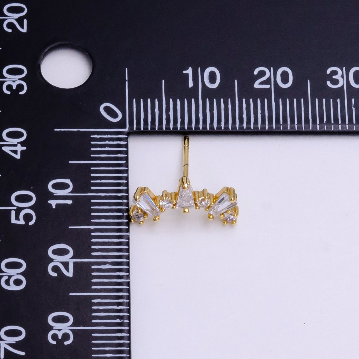 Small Big Crystal Stone Studs Earring CZ Crystal Arrangement Earring Jewelry V089 V090 - DLUXCA