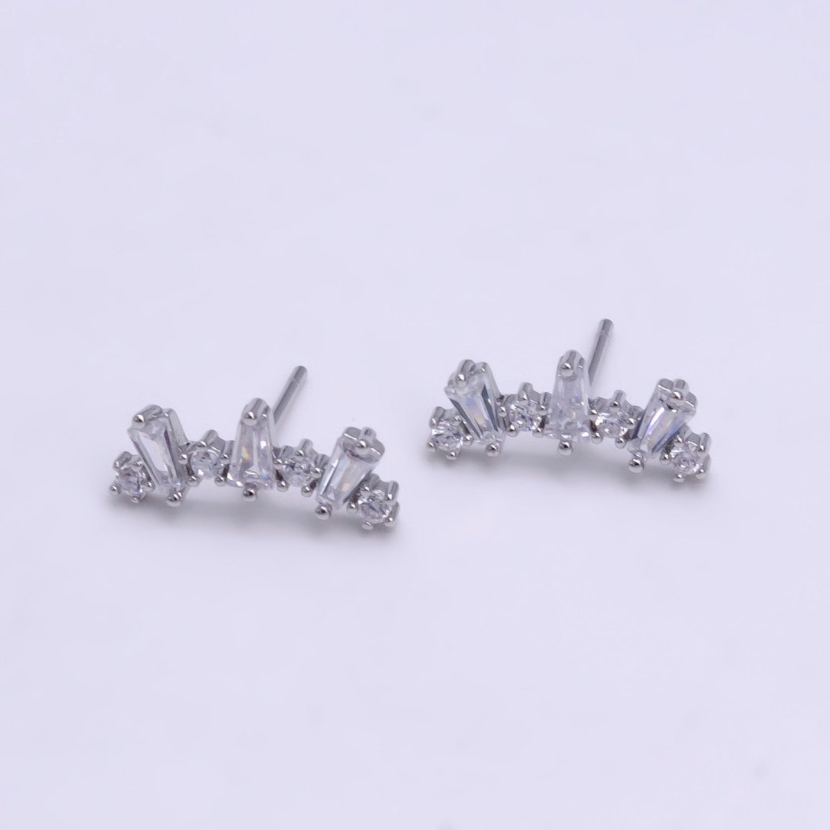 Small Big Crystal Stone Studs Earring CZ Crystal Arrangement Earring Jewelry V089 V090 - DLUXCA