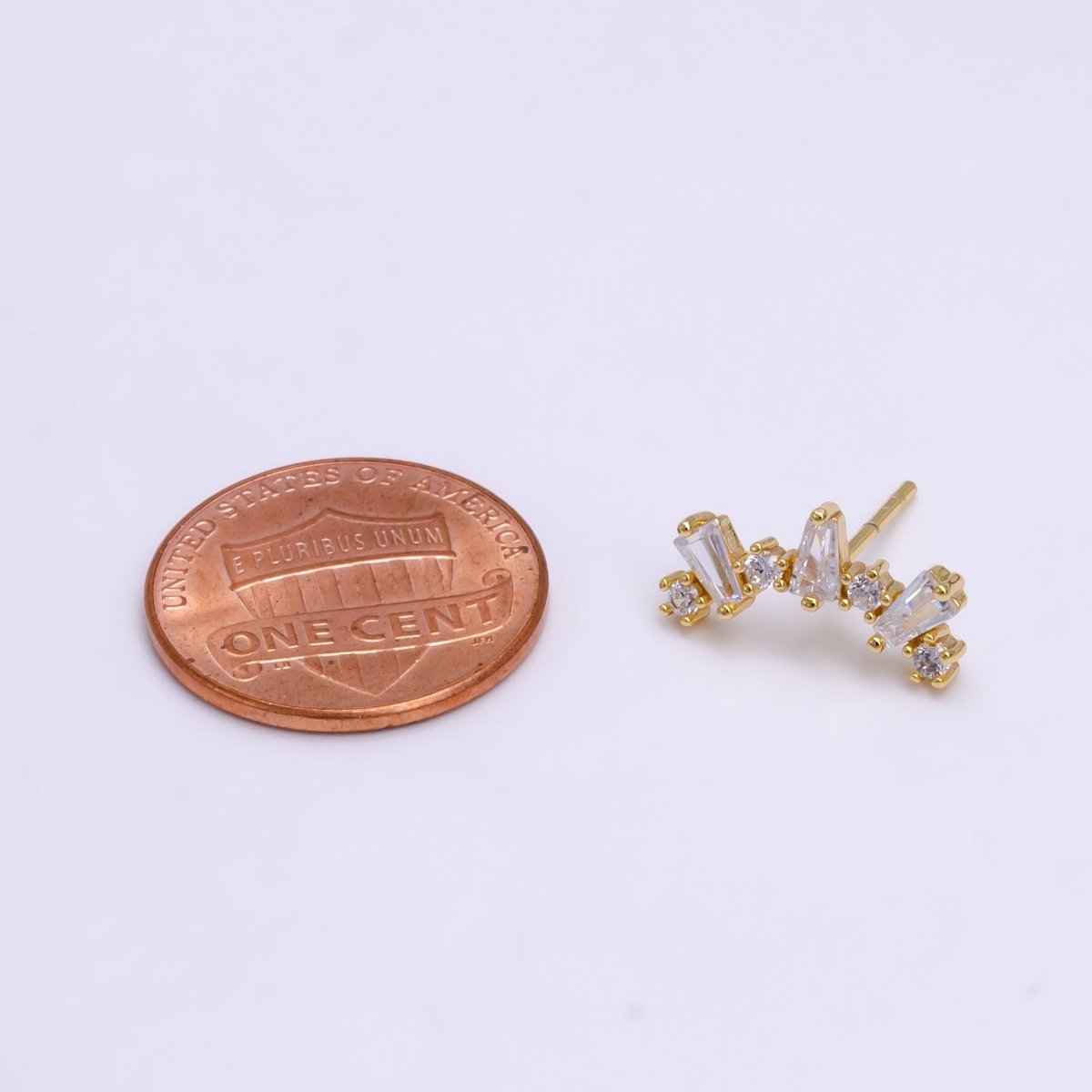 Small Big Crystal Stone Studs Earring CZ Crystal Arrangement Earring Jewelry V089 V090 - DLUXCA