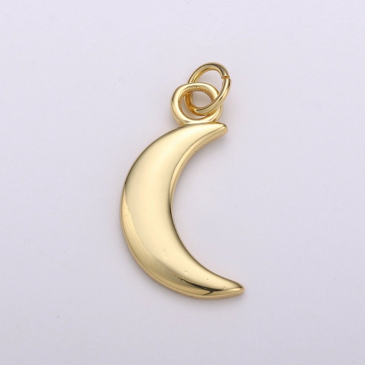 Small Crescent Charm - Gold Moon Charm Celestial Jewelry making for Necklace Bracelet Earring Charm in 14k gold plated D-350 - DLUXCA