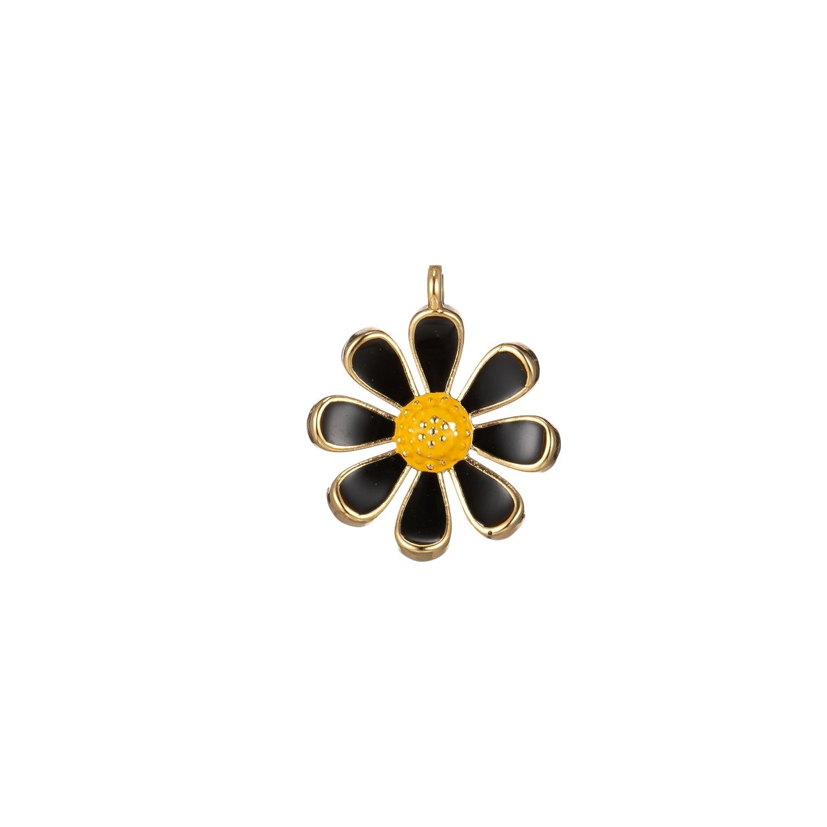 Small / Medium / Large Barbiecore Pink Jewelry Colorful Enamel Daisy Flower Charm Pendant M-220-M-243 - DLUXCA