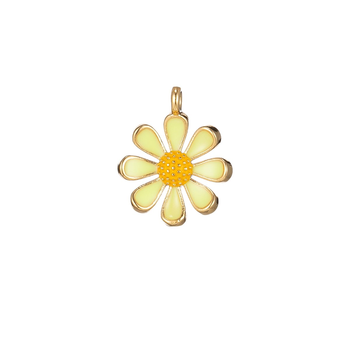 Small / Medium / Large Barbiecore Pink Jewelry Colorful Enamel Daisy Flower Charm Pendant M-220-M-243 - DLUXCA