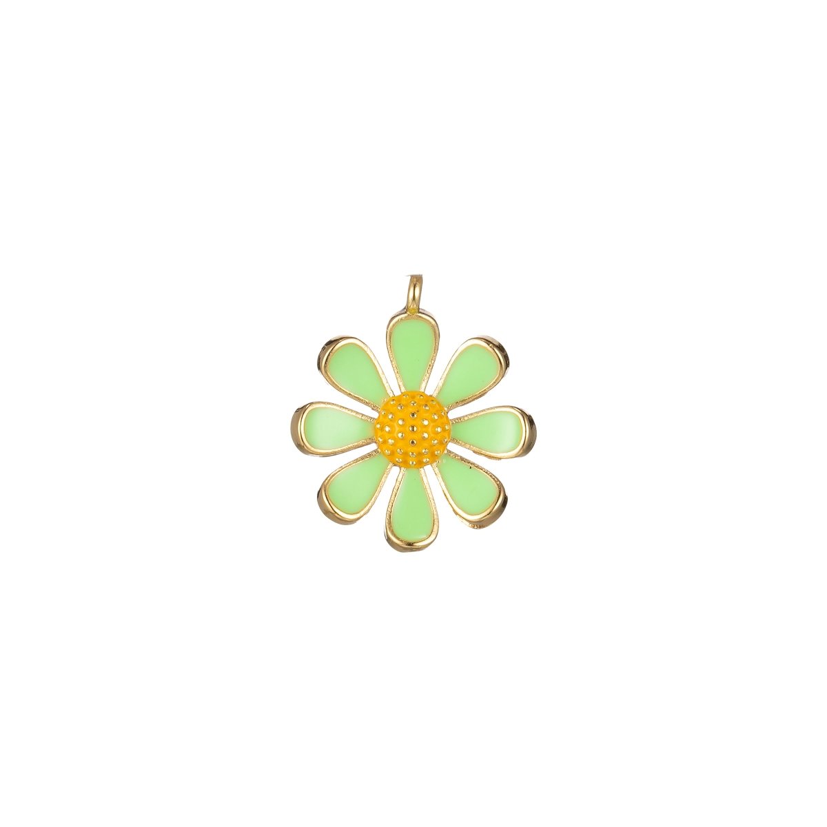 Small / Medium / Large Barbiecore Pink Jewelry Colorful Enamel Daisy Flower Charm Pendant M-220-M-243 - DLUXCA