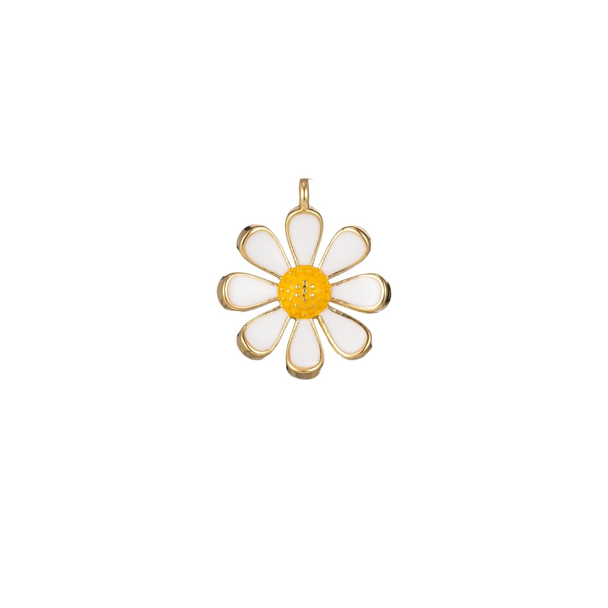 Small / Medium / Large Barbiecore Pink Jewelry Colorful Enamel Daisy Flower Charm Pendant M-220-M-243 - DLUXCA