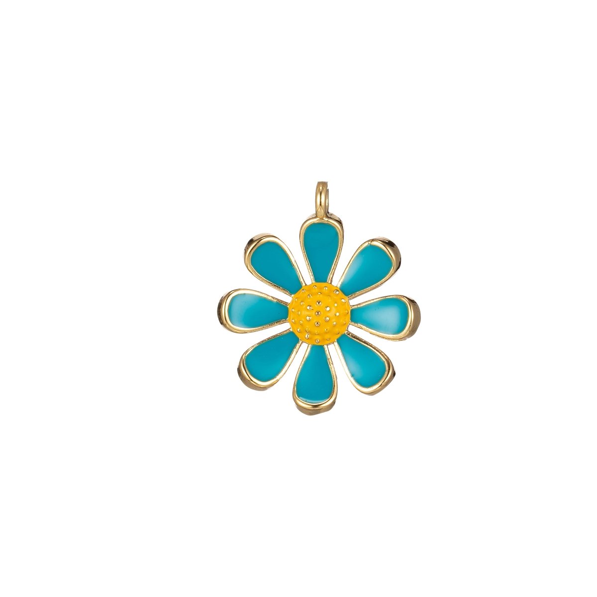 Small / Medium / Large Barbiecore Pink Jewelry Colorful Enamel Daisy Flower Charm Pendant M-220-M-243 - DLUXCA