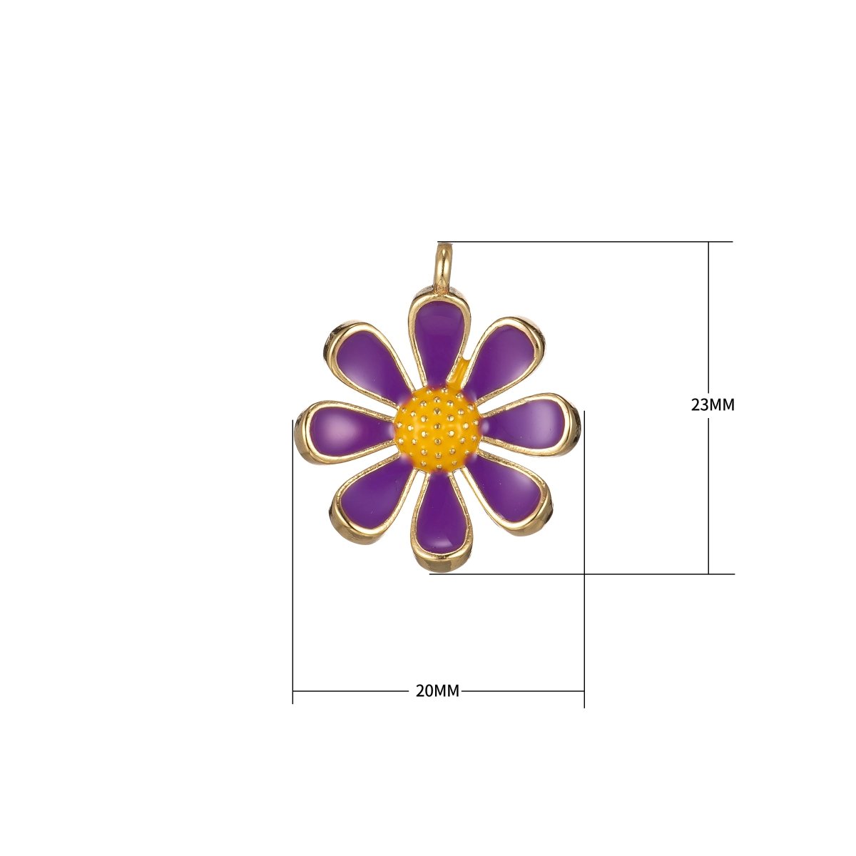 Small / Medium / Large Barbiecore Pink Jewelry Colorful Enamel Daisy Flower Charm Pendant M-220-M-243 - DLUXCA