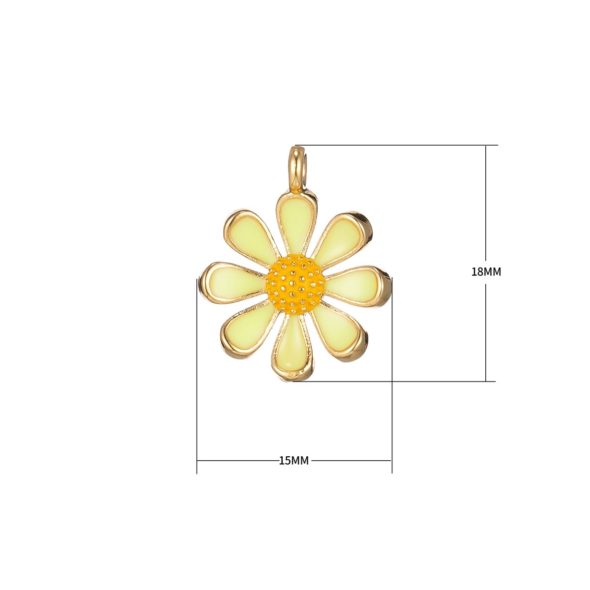 Small / Medium / Large Barbiecore Pink Jewelry Colorful Enamel Daisy Flower Charm Pendant M-220-M-243 - DLUXCA