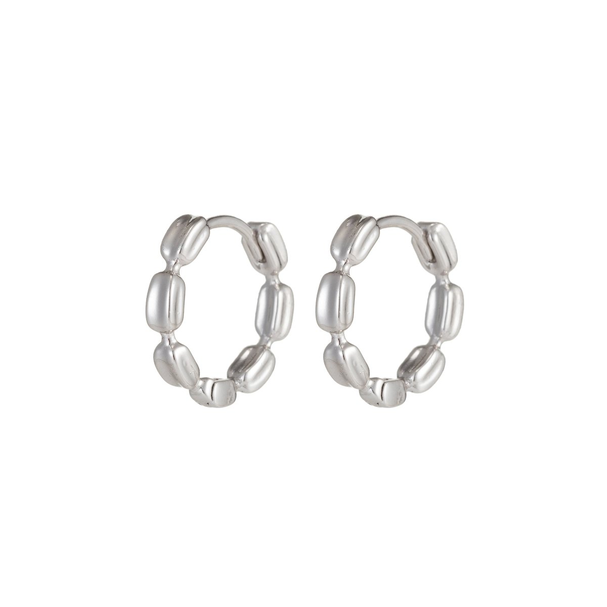 Small Silver Hoop Earrings, Silver Huggie Earrings, Simple Hoop Earrings 15mm Q-045 Q-047 Q-048 - DLUXCA