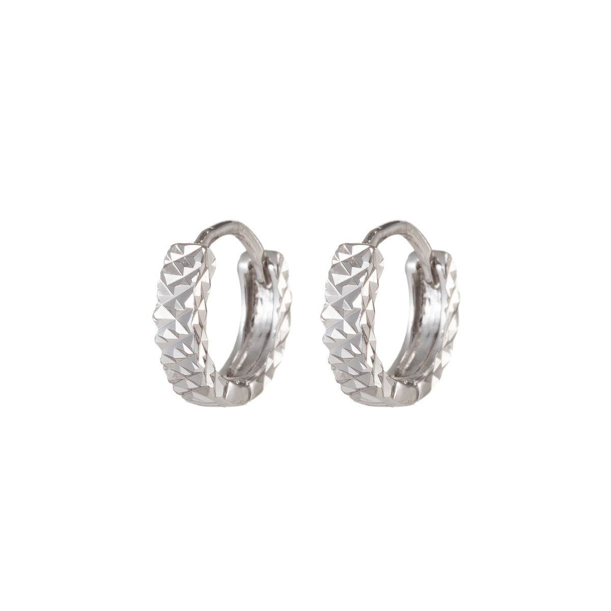 Small Silver Hoop Earrings, Silver Huggie Earrings, Simple Hoop Earrings 15mm Q-045 Q-047 Q-048 - DLUXCA