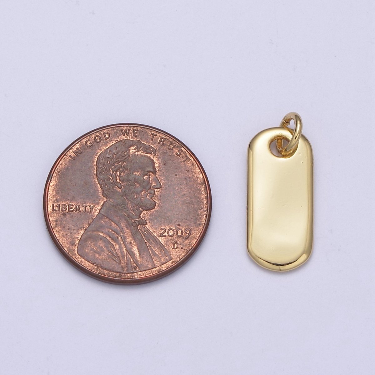 Small Tag Gold Charm add on charm for Necklace Bracelet Earring Supply C-306 - DLUXCA