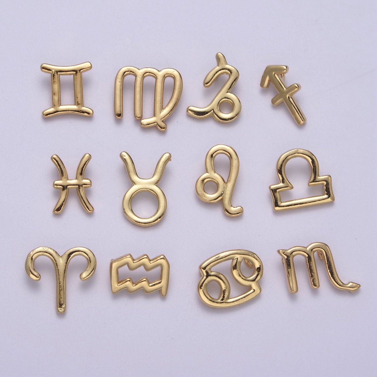 Small Zodiac Charms 14k gold Filled Astrological Zodiac Signs, Horoscope Symbols, Birthday, Astrology Charm for Bracelet Necklace Supply A-889-A-900 - DLUXCA