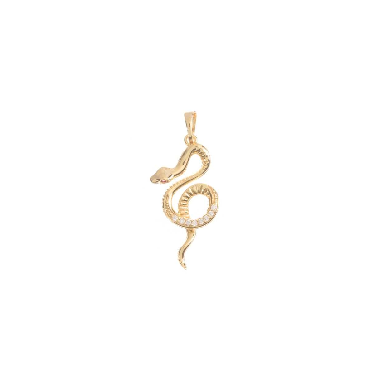 Snake charm, Gold Filled Snake Charm, Reptile Animal, Serpent Charm Necklace Pendant Bead Finding for Jewelry Making Supply H-703 - DLUXCA