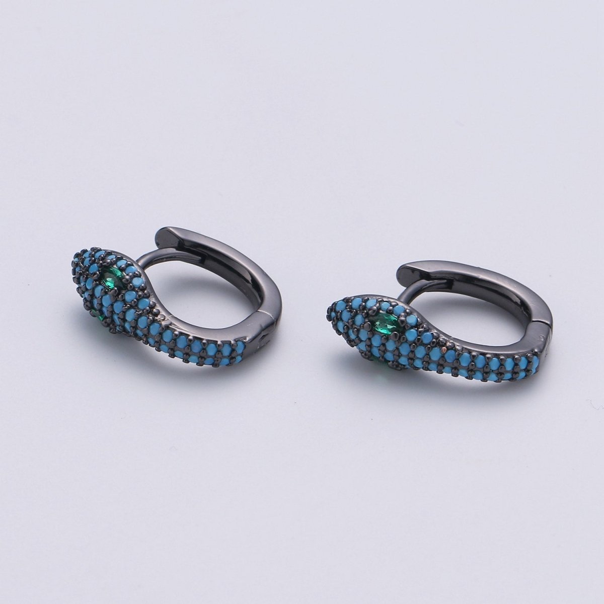 Snake earrings, snake Huggie earrings, dainty earring, Black snake earrings, delicate Hoop, gold earrings, trendy earrings, minimal earrings, K-625 K-626 K-641 - DLUXCA