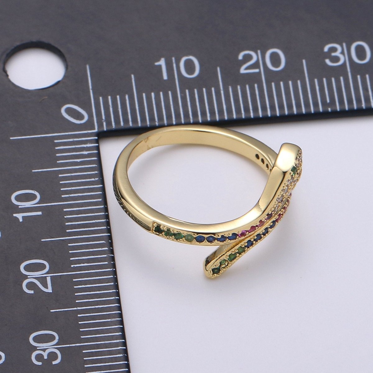 Snake ring, Gold snake ring, Serpent ring, spiral snake ring, wrap ring, snake ring gold, Micro Pave Cz Ring jewelry, R-030 - DLUXCA