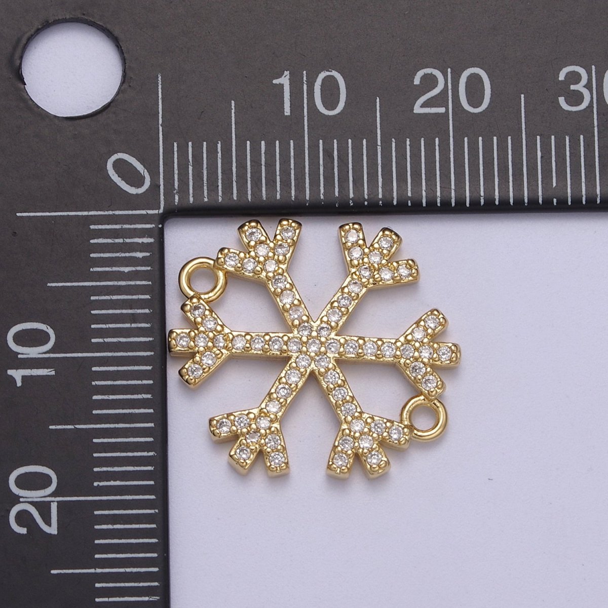 Snow Connector, Micro-pavé CZ Snowflake Charm, 14K Gold Filled Link Connector Bracelet DIY Jewelry Accessories F-148 - DLUXCA