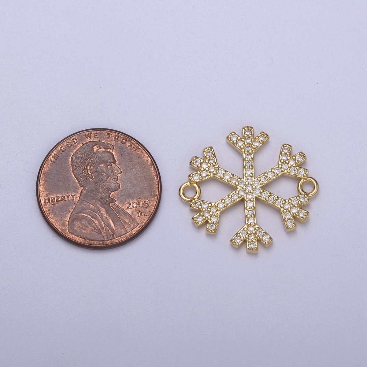 Snow Connector, Micro-pavé CZ Snowflake Charm, 14K Gold Filled Link Connector Bracelet DIY Jewelry Accessories F-148 - DLUXCA