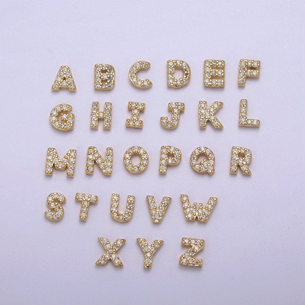 Special New Collection 14K Gold Filled Initial Beads For Personalized Locket Jewelry Making W-122 - W-147 N-580 N-581 - DLUXCA