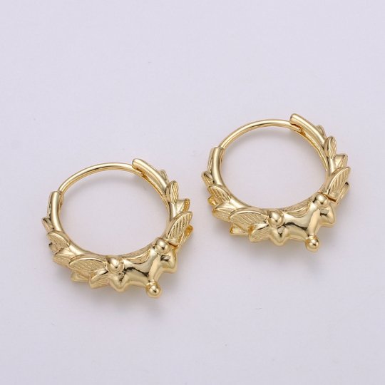 Spike hoop, 14k Gold Filled spike hoops, Small hoops earrings, Tiny hoops, Hoop earrings, Dainty hoops, Huggie hoops, Minimalist earrings Q-325 - DLUXCA