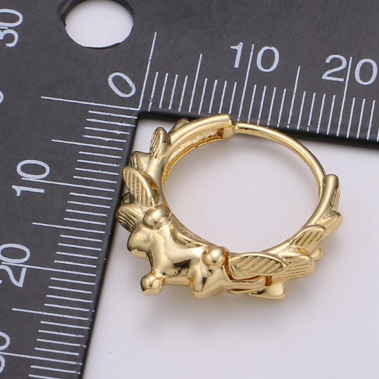 Spike hoop, 14k Gold Filled spike hoops, Small hoops earrings, Tiny hoops, Hoop earrings, Dainty hoops, Huggie hoops, Minimalist earrings Q-325 - DLUXCA